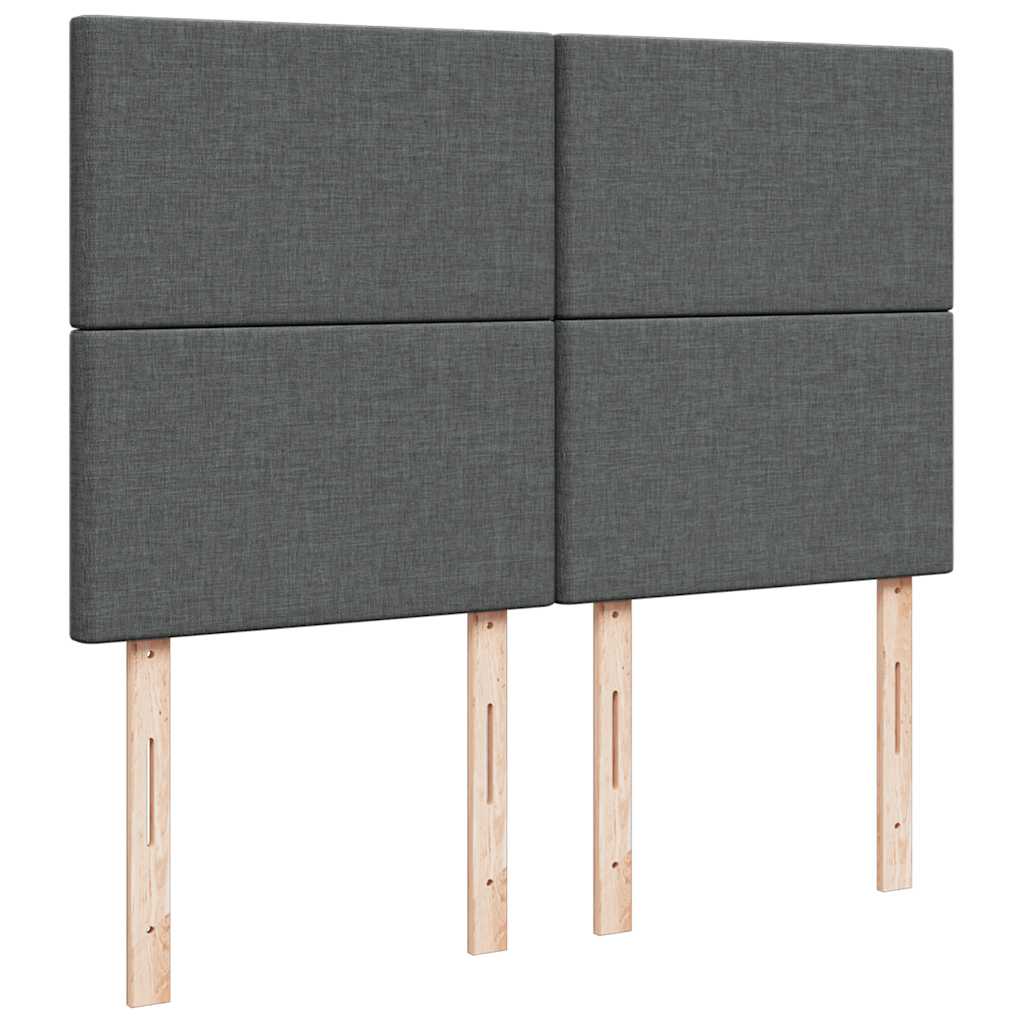 vidaXL Κρεβάτι Boxspring με Στρώμα Σκούρο Γκρι 140x200 εκ Υφασμάτινο