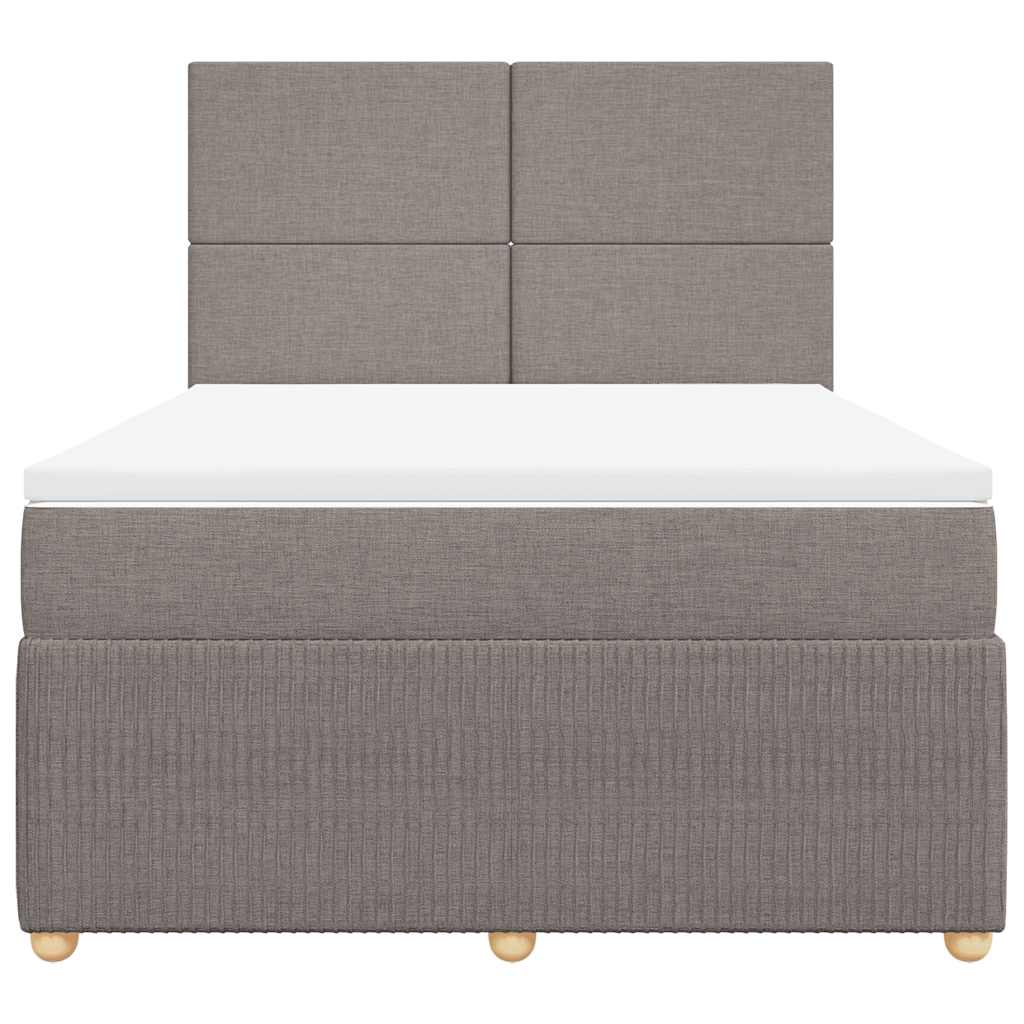 vidaXL Κρεβάτι Boxspring με Στρώμα Taupe 140x200 εκ. Υφασμάτινο