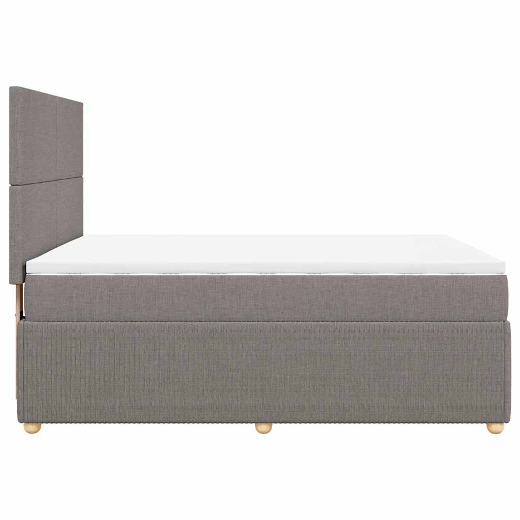 vidaXL Κρεβάτι Boxspring με Στρώμα Taupe 140x200 εκ. Υφασμάτινο