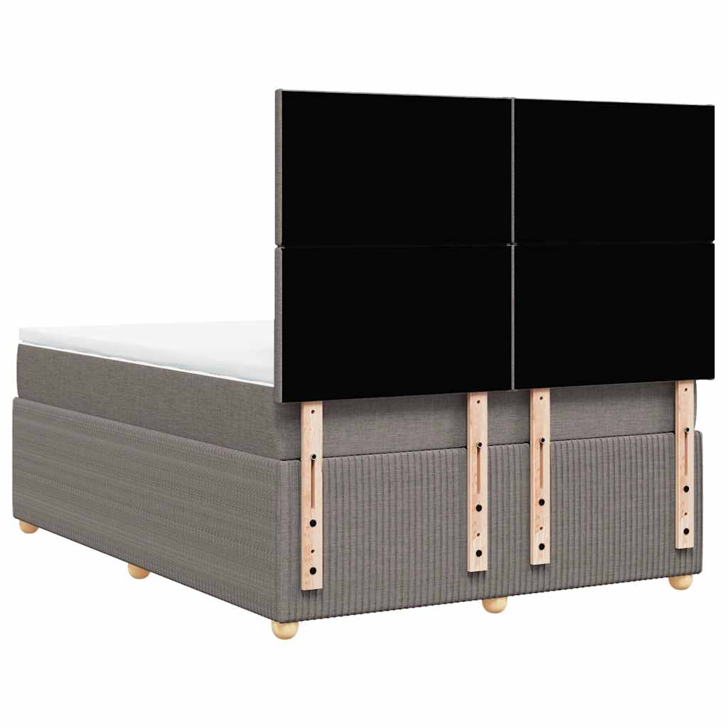 vidaXL Κρεβάτι Boxspring με Στρώμα Taupe 140x200 εκ. Υφασμάτινο