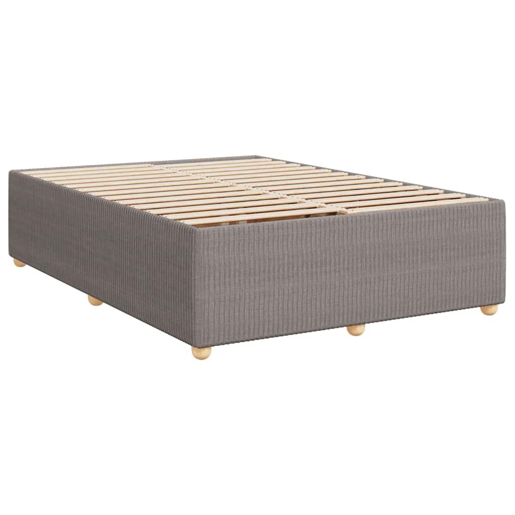 vidaXL Κρεβάτι Boxspring με Στρώμα Taupe 140x200 εκ. Υφασμάτινο