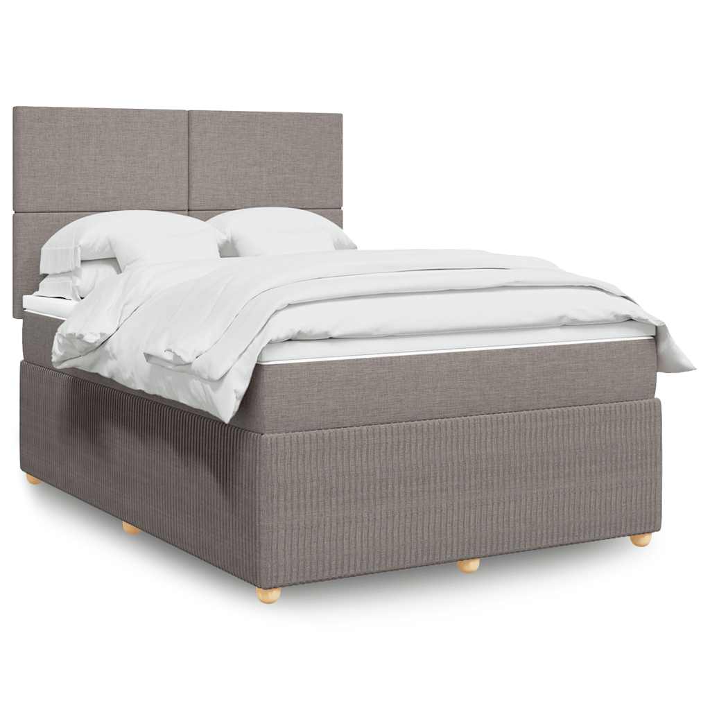 vidaXL Κρεβάτι Boxspring με Στρώμα Taupe 140x200 εκ. Υφασμάτινο