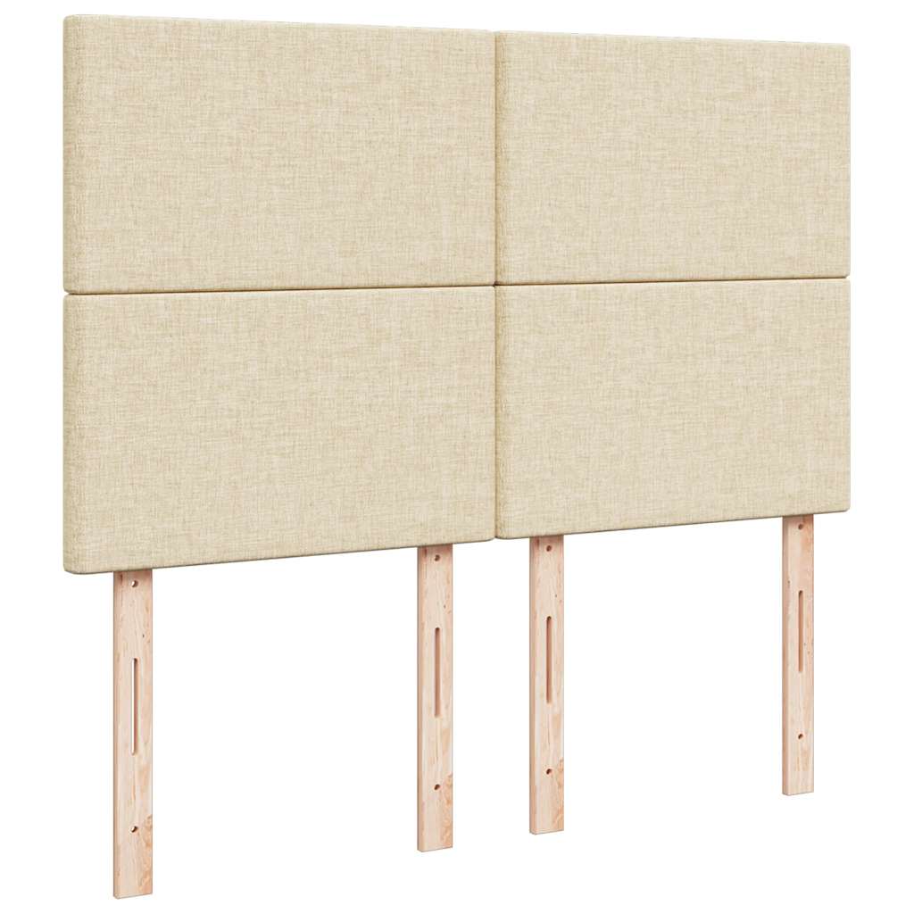 vidaXL Κρεβάτι Boxspring με Στρώμα Κρεμ 140x200 εκ. Υφασμάτινο