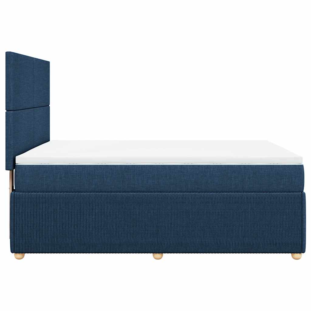 vidaXL Κρεβάτι Boxspring με Στρώμα Μπλε 140x200 εκ. Υφασμάτινο