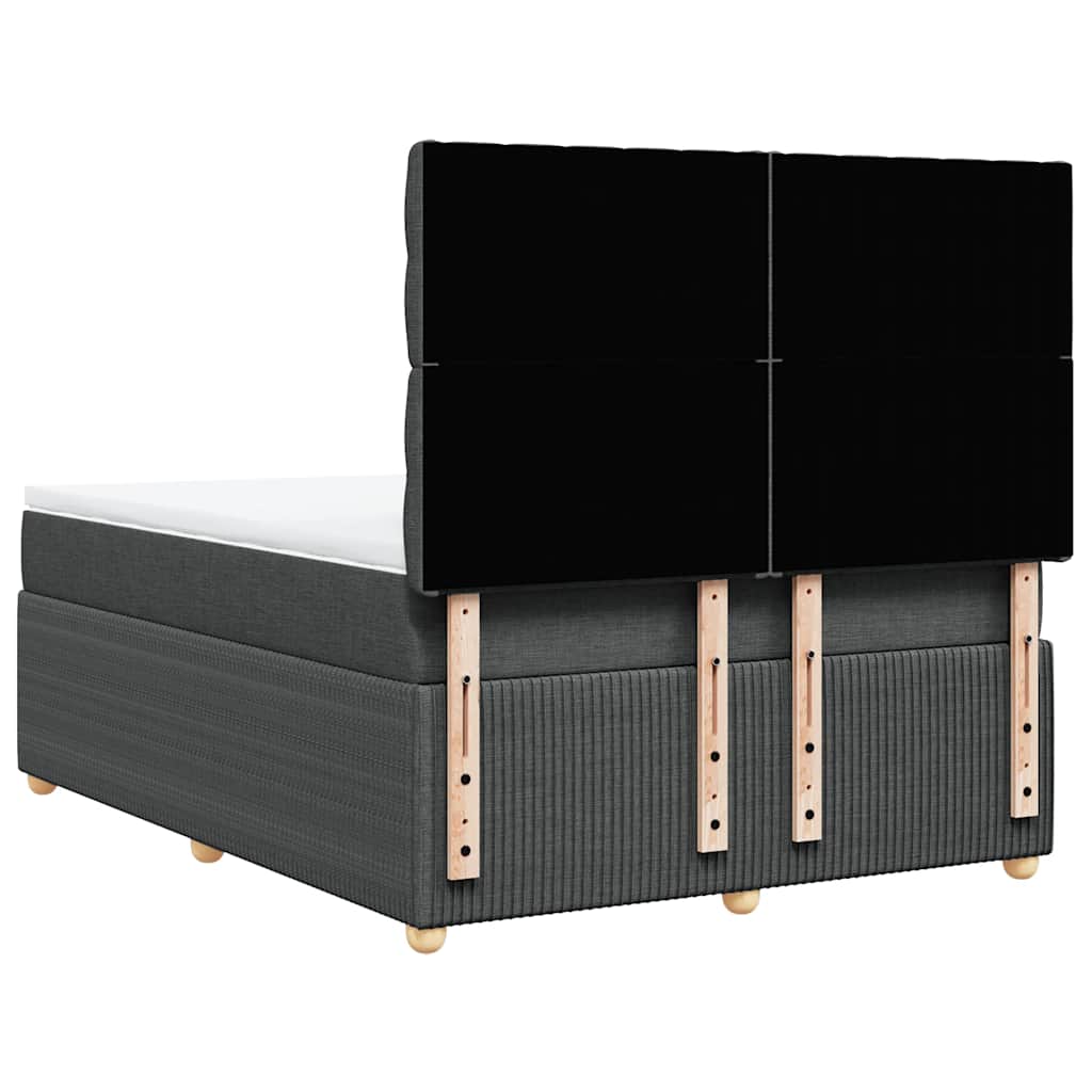 vidaXL Κρεβάτι Boxspring με Στρώμα Σκούρο Γκρι 140x200 εκ Υφασμάτινο