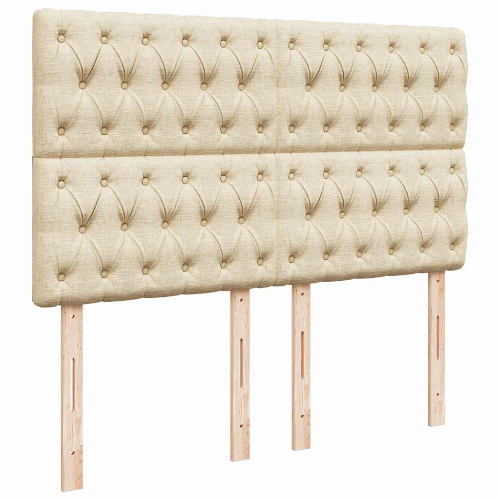 vidaXL Κρεβάτι Boxspring με Στρώμα Κρεμ 140x200 εκ. Υφασμάτινο