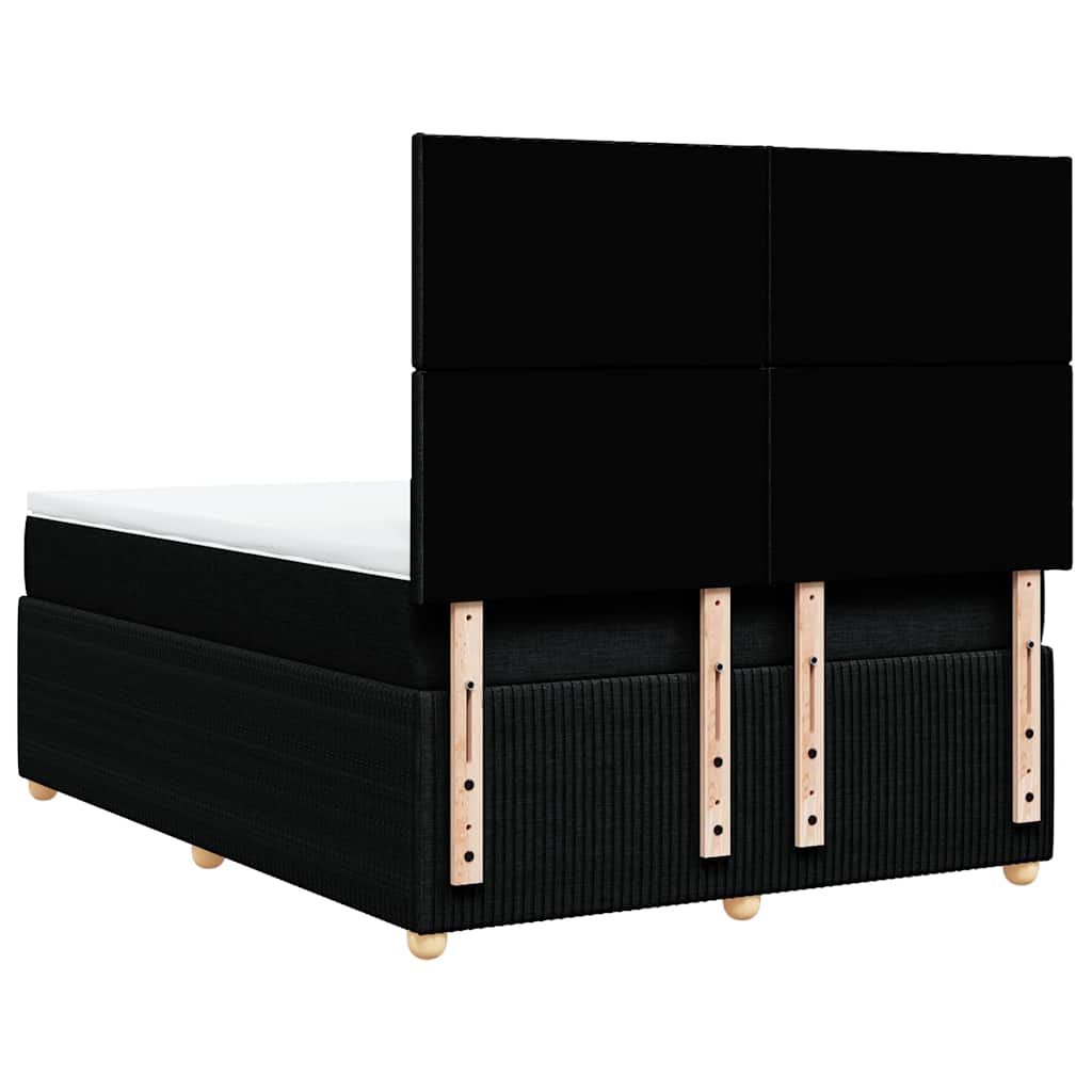 vidaXL Κρεβάτι Boxspring με Στρώμα Μαύρο 160x200 εκ. Υφασμάτινο