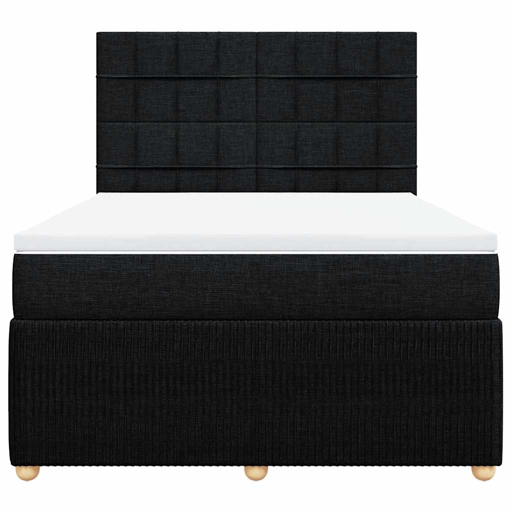 vidaXL Κρεβάτι Boxspring με Στρώμα Μαύρο 160x200 εκ. Υφασμάτινο