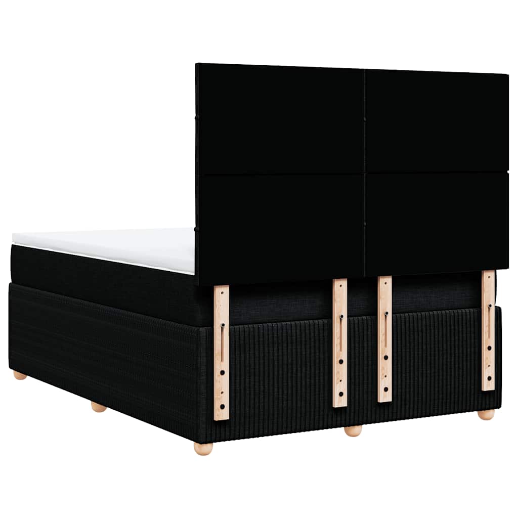 vidaXL Κρεβάτι Boxspring με Στρώμα Μαύρο 160x200 εκ. Υφασμάτινο