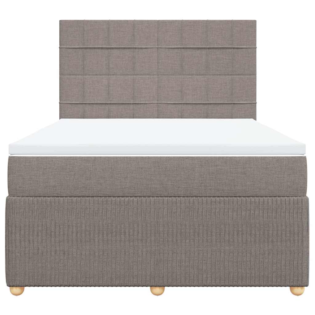 vidaXL Κρεβάτι Boxspring με Στρώμα Taupe 160x200 εκ. Υφασμάτινο