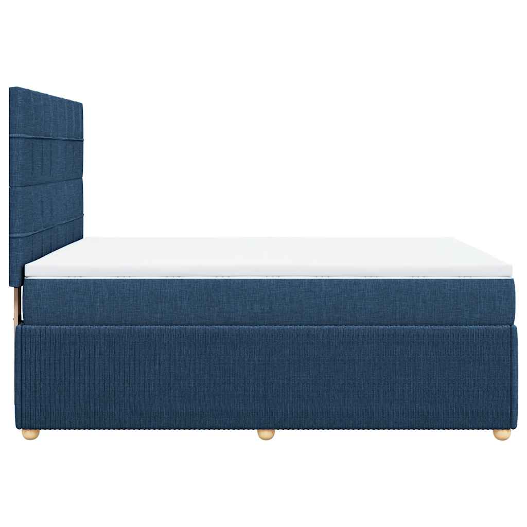 vidaXL Κρεβάτι Boxspring με Στρώμα Μπλε 160x200 εκ. Υφασμάτινο