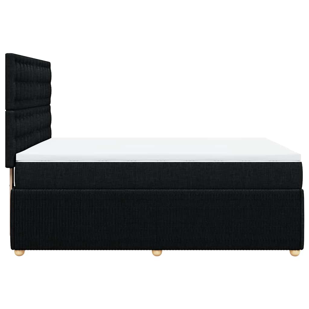 vidaXL Κρεβάτι Boxspring με Στρώμα Μαύρο 160x200 εκ. Υφασμάτινο