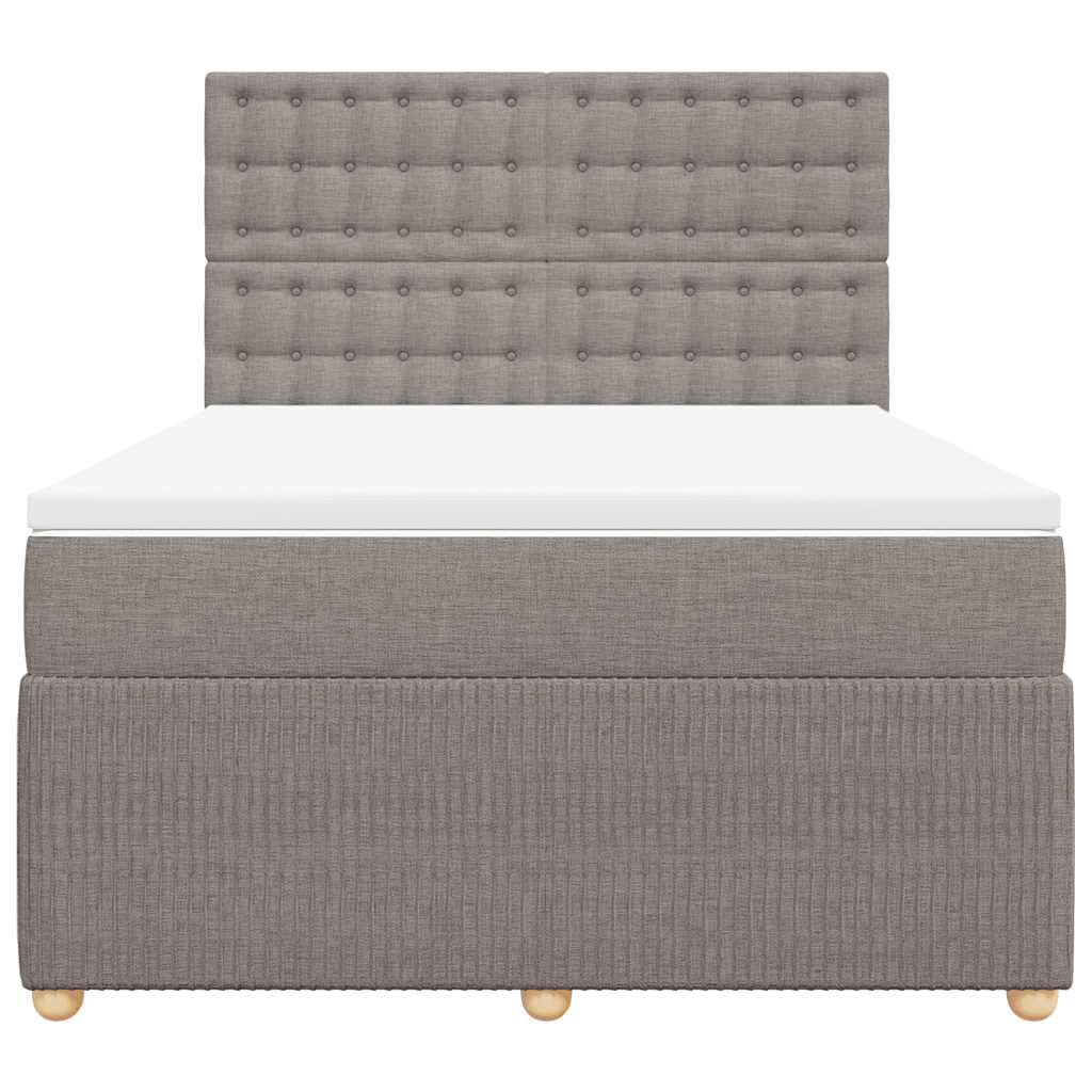 vidaXL Κρεβάτι Boxspring με Στρώμα Taupe 160x200 εκ. Υφασμάτινο
