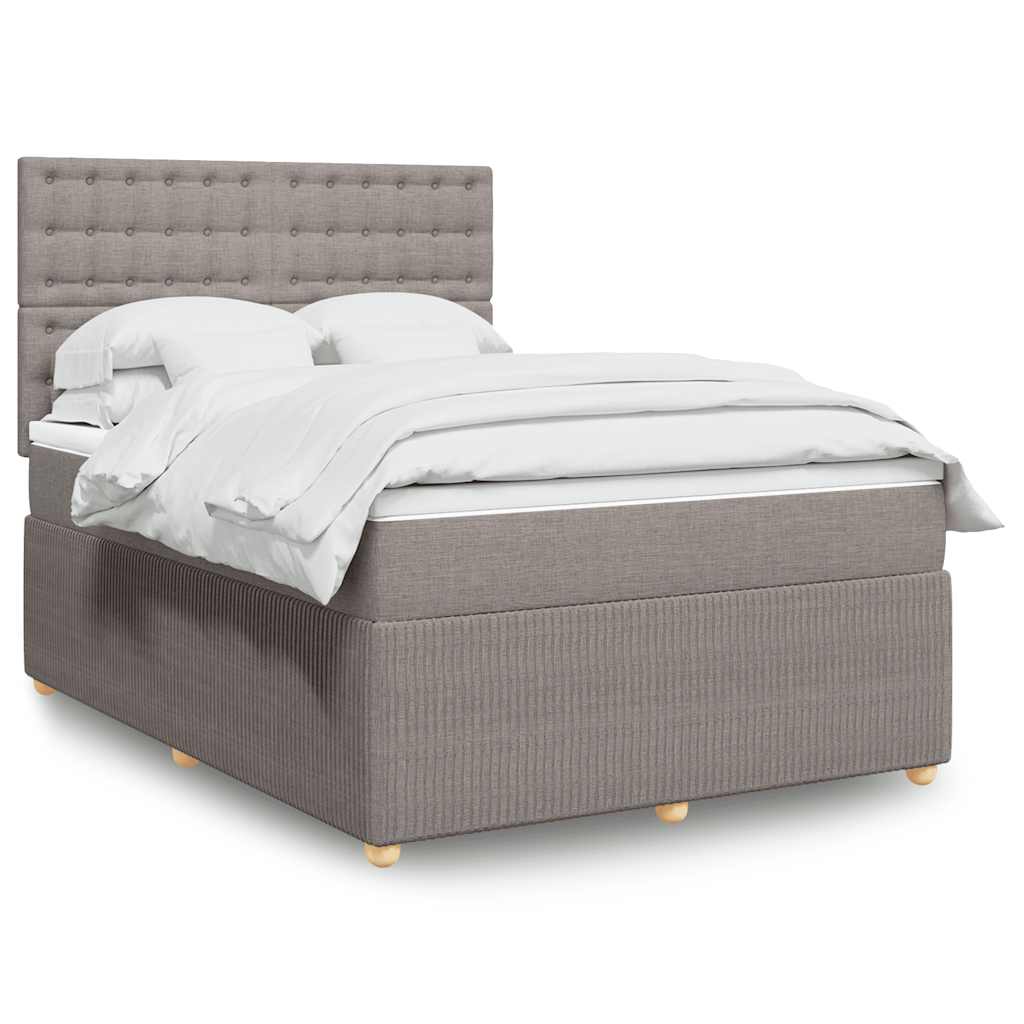 vidaXL Κρεβάτι Boxspring με Στρώμα Taupe 160x200 εκ. Υφασμάτινο