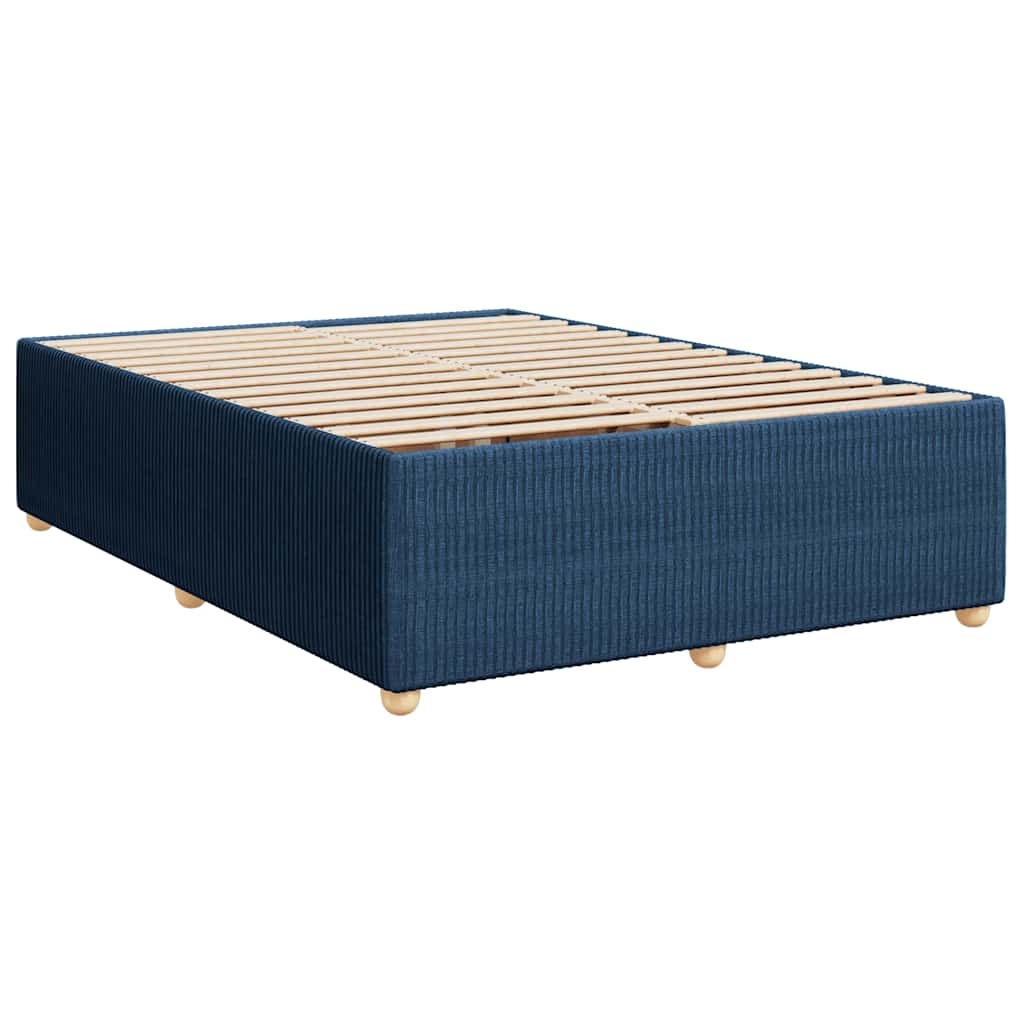 vidaXL Κρεβάτι Boxspring με Στρώμα Μπλε 160x200 εκ. Υφασμάτινο