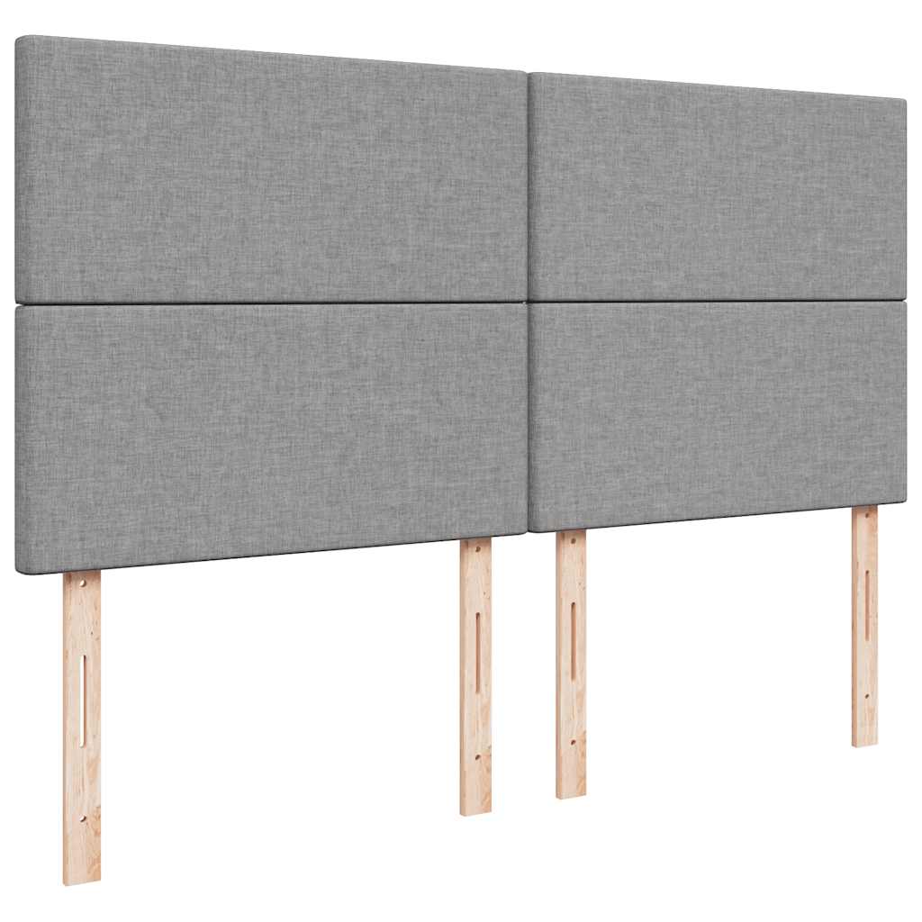 vidaXL Κρεβάτι Boxspring με Στρώμα Ανοιχτό Γκρι 180x200 εκ. Υφασμάτινο