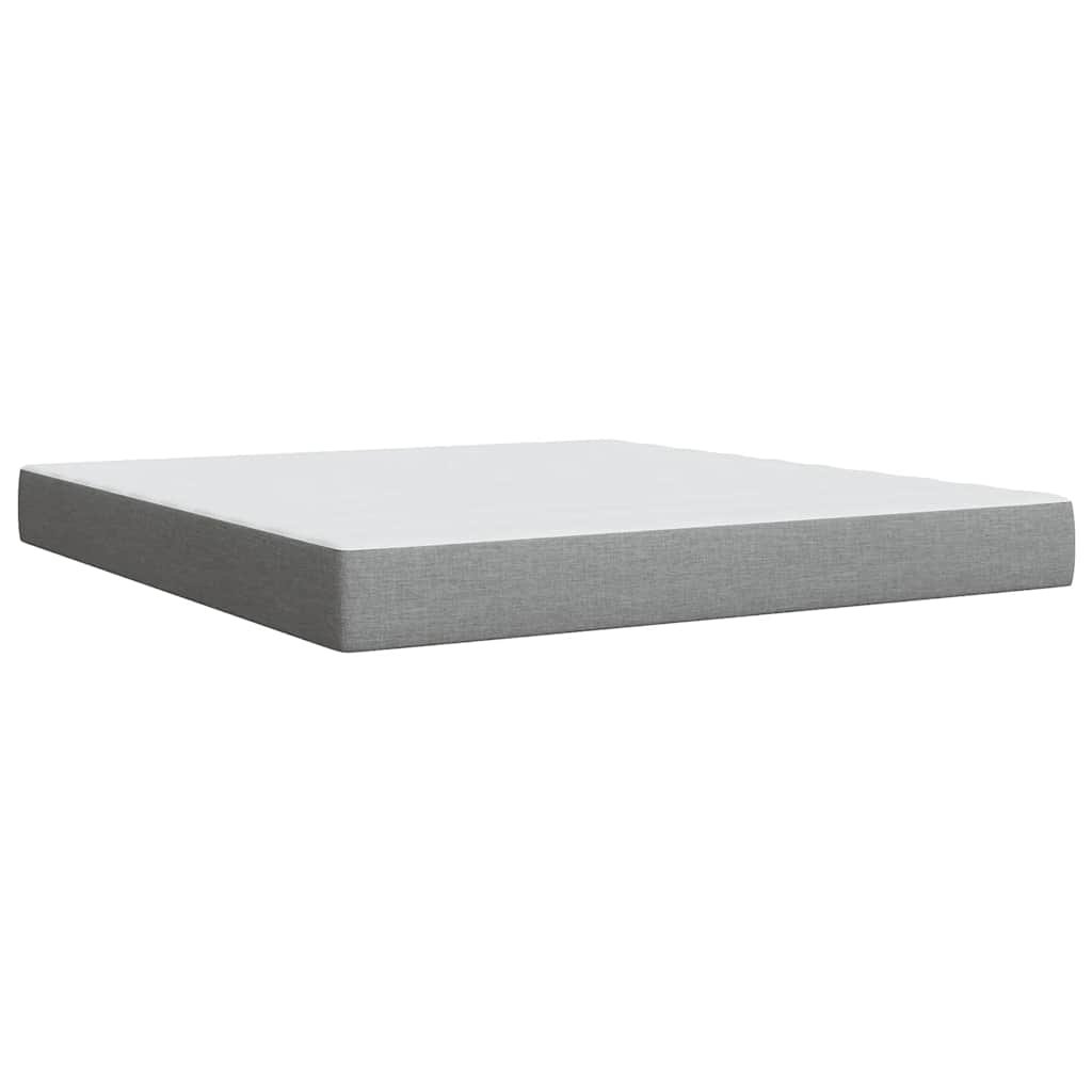 vidaXL Κρεβάτι Boxspring με Στρώμα Ανοιχτό Γκρι 180x200 εκ. Υφασμάτινο