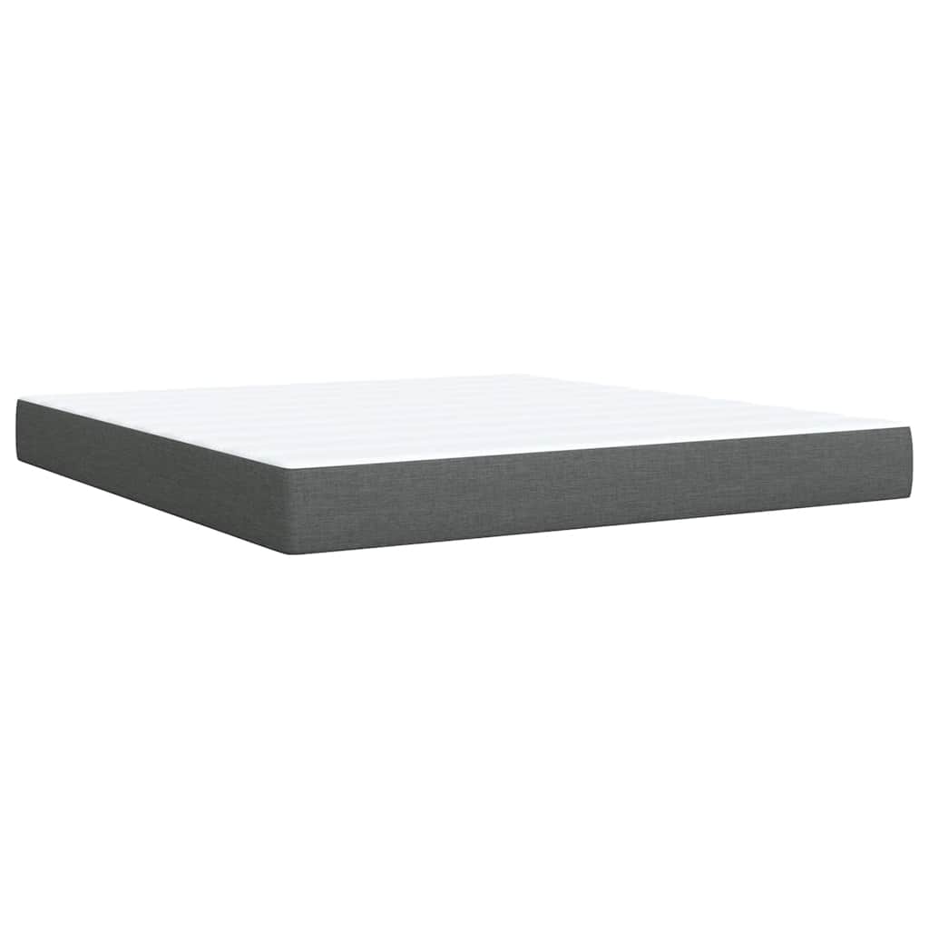 vidaXL Κρεβάτι Boxspring με Στρώμα Σκούρο Γκρι 180x200 εκ Υφασμάτιν