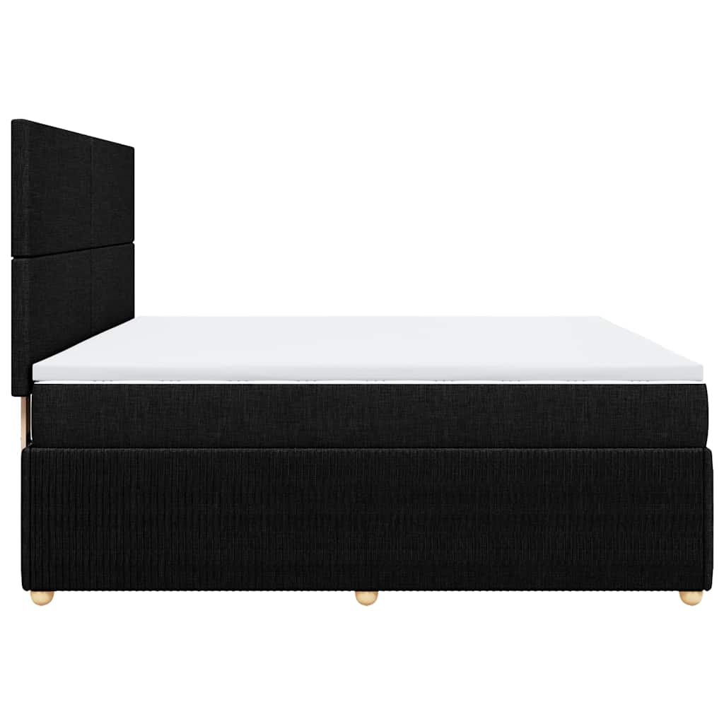 vidaXL Κρεβάτι Boxspring με Στρώμα Μαύρο 180x200 εκ. Υφασμάτινο