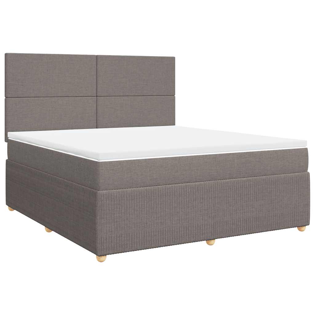vidaXL Κρεβάτι Boxspring με Στρώμα Taupe 180x200 εκ. Υφασμάτινο