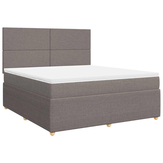 vidaXL Κρεβάτι Boxspring με Στρώμα Taupe 180x200 εκ. Υφασμάτινο