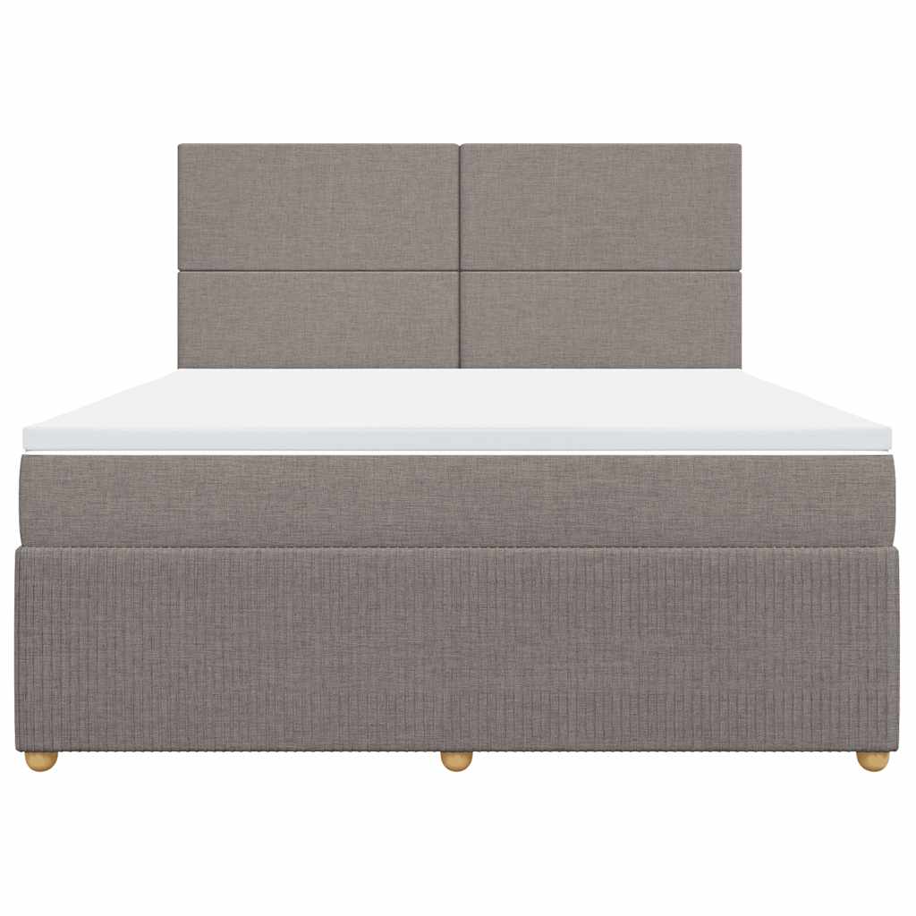 vidaXL Κρεβάτι Boxspring με Στρώμα Taupe 180x200 εκ. Υφασμάτινο