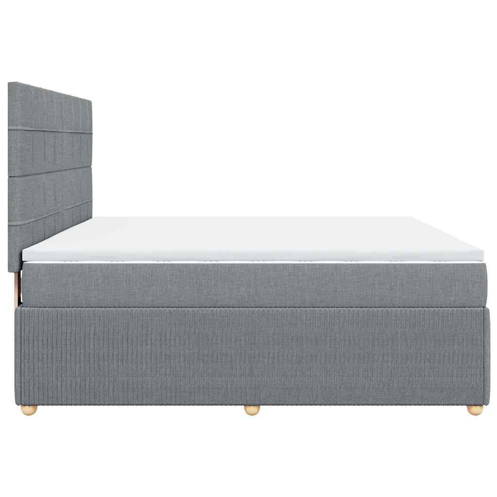 vidaXL Κρεβάτι Boxspring με Στρώμα Ανοιχτό Γκρι 180x200 εκ. Υφασμάτινο