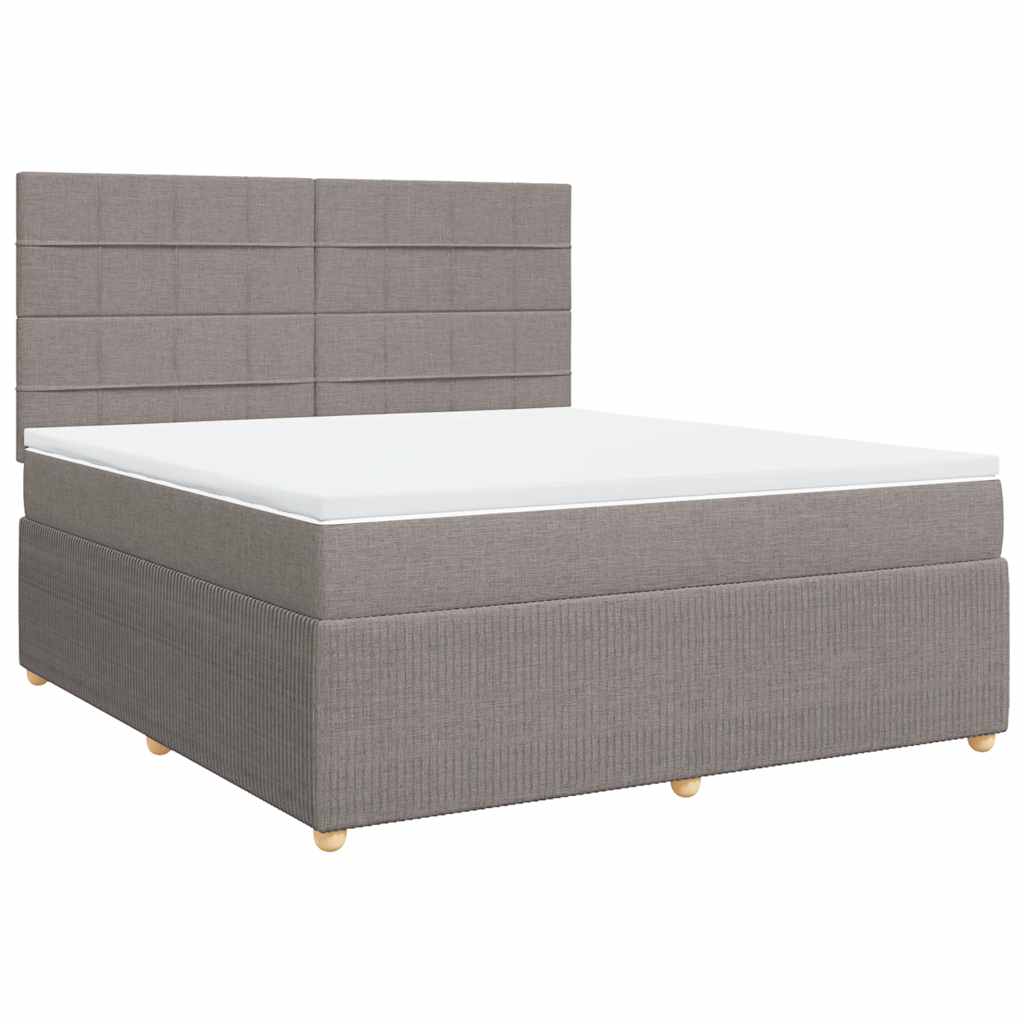 vidaXL Κρεβάτι Boxspring με Στρώμα Taupe 180x200 εκ. Υφασμάτινο