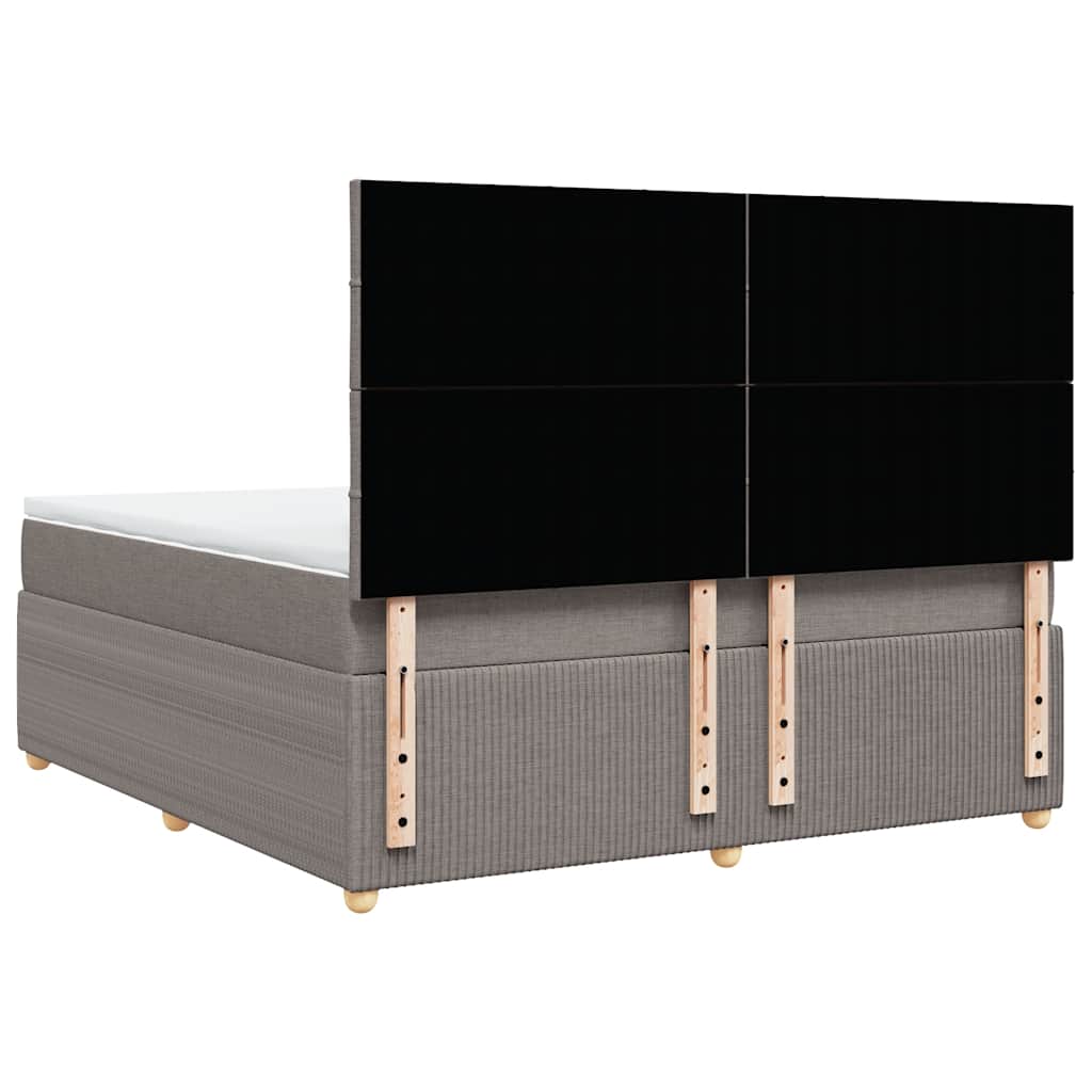 vidaXL Κρεβάτι Boxspring με Στρώμα Taupe 180x200 εκ. Υφασμάτινο
