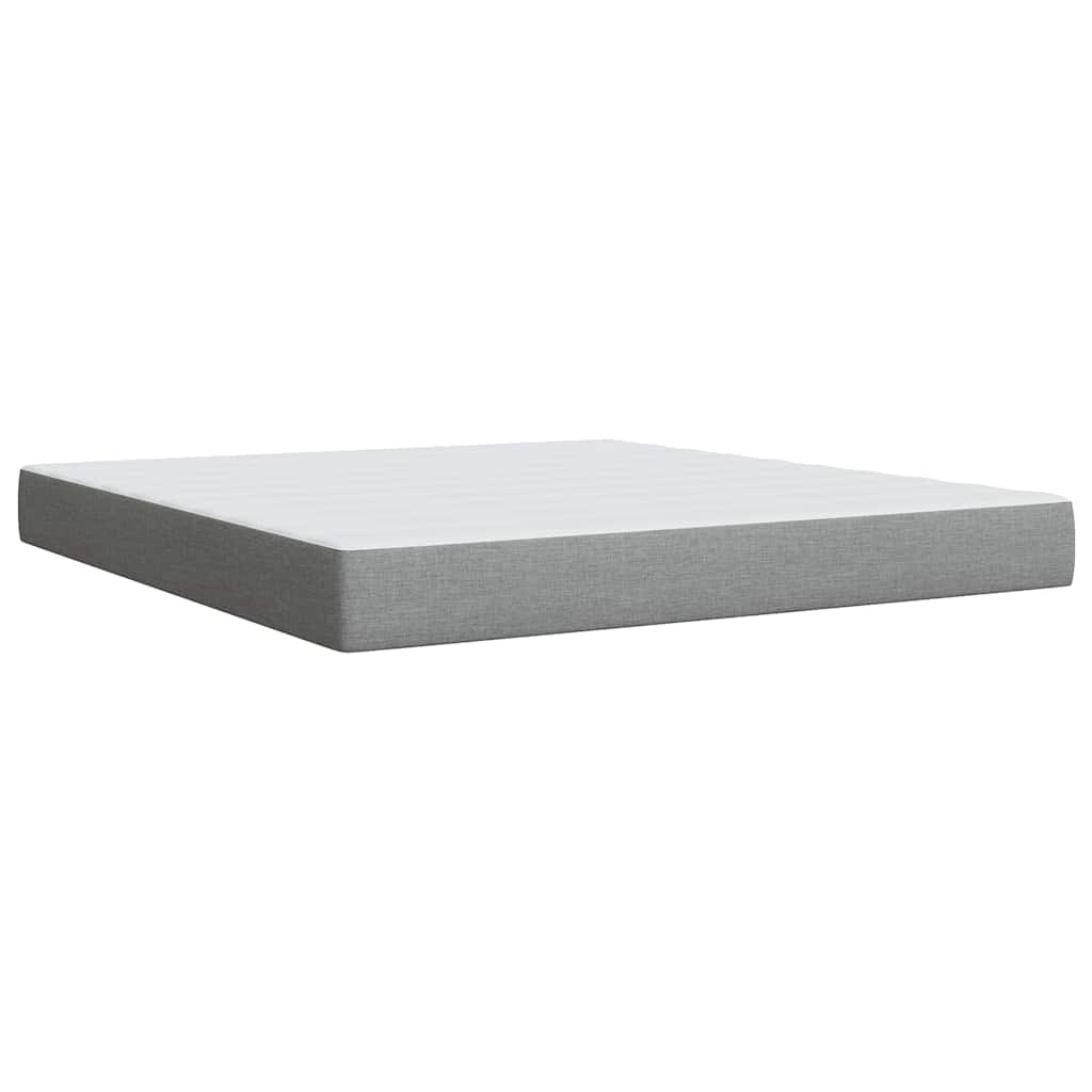 vidaXL Κρεβάτι Boxspring με Στρώμα Ανοιχτό Γκρι 180x200 εκ. Υφασμάτινο