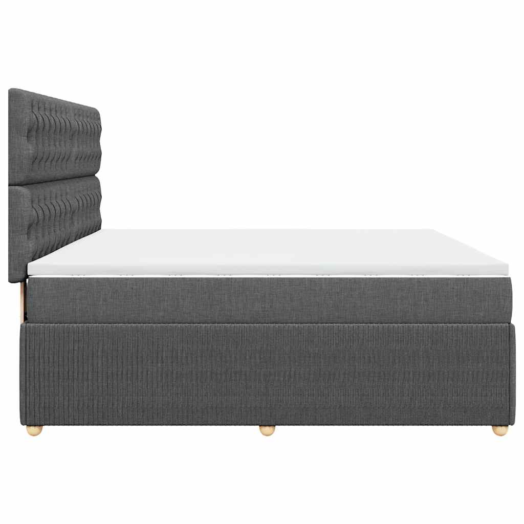 vidaXL Κρεβάτι Boxspring με Στρώμα Σκούρο Γκρι 180x200 εκ Υφασμάτιν