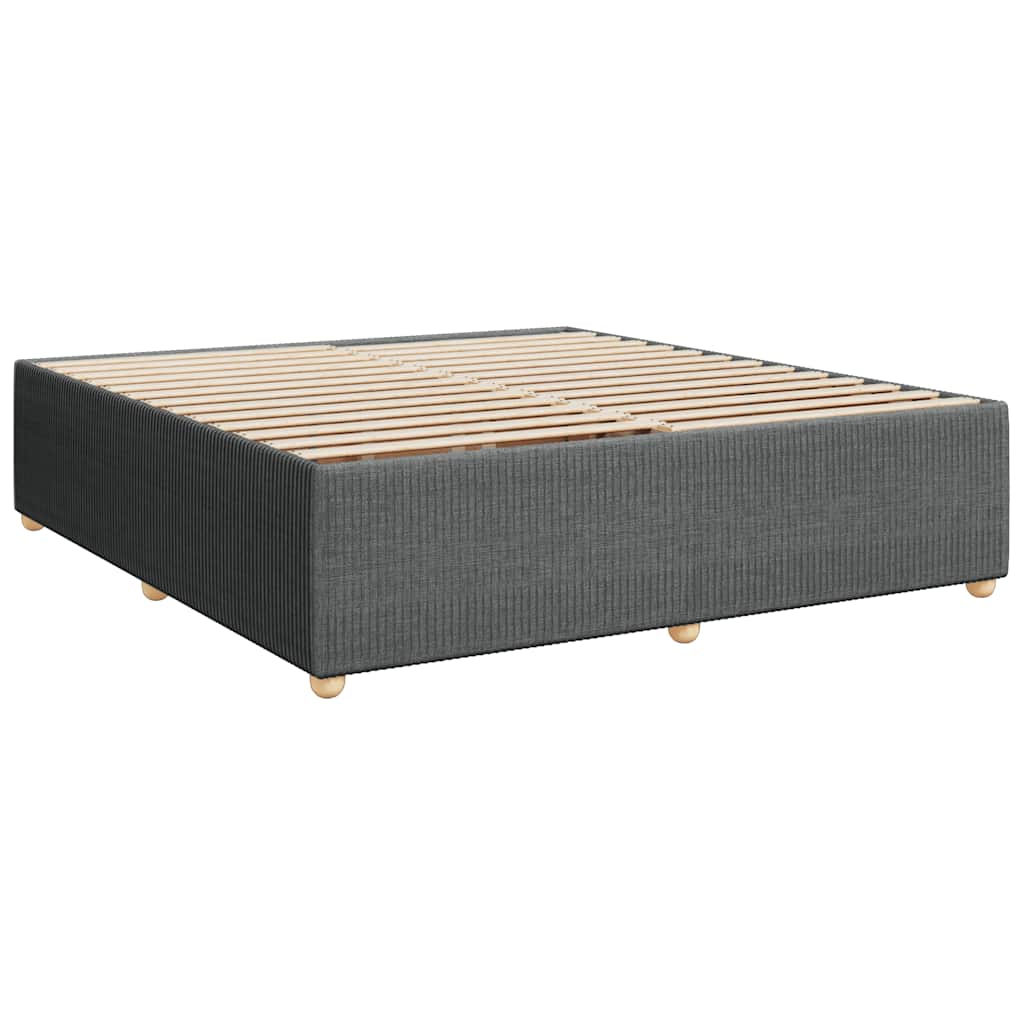 vidaXL Κρεβάτι Boxspring με Στρώμα Σκούρο Γκρι 180x200 εκ Υφασμάτιν