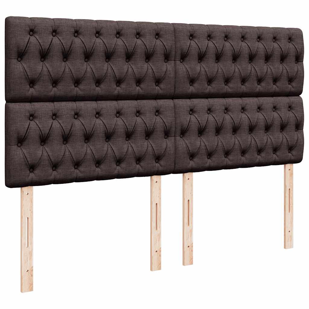 vidaXL Κρεβάτι Boxspring με Στρώμα Σκούρο Καφέ 180x200 εκ Υφασμάτινο
