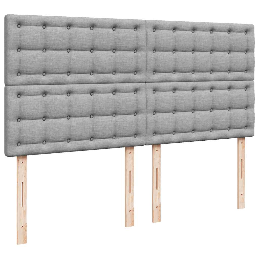 vidaXL Κρεβάτι Boxspring με Στρώμα Ανοιχτό Γκρι 180x200 εκ. Υφασμάτινο