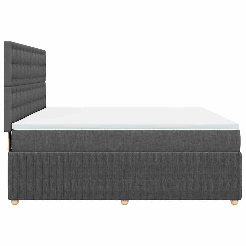 vidaXL Κρεβάτι Boxspring με Στρώμα Σκούρο Γκρι 180x200 εκ Υφασμάτιν