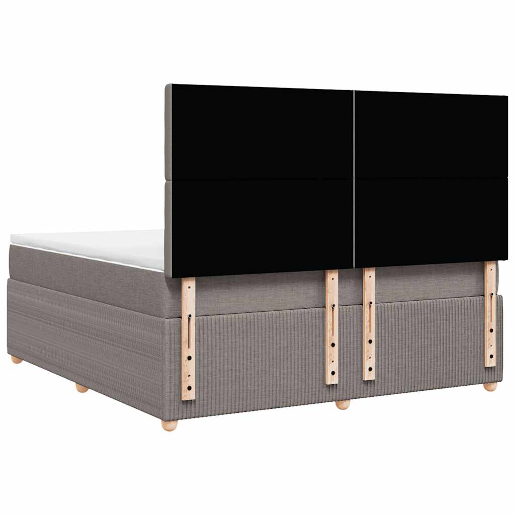 vidaXL Κρεβάτι Boxspring με Στρώμα Taupe 180x200 εκ. Υφασμάτινο