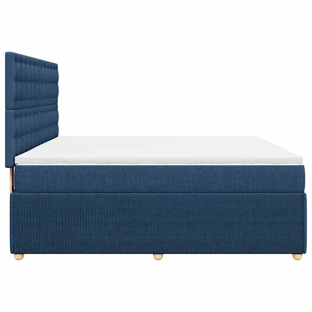 vidaXL Κρεβάτι Boxspring με Στρώμα Μπλε 180x200 εκ. Υφασμάτινο