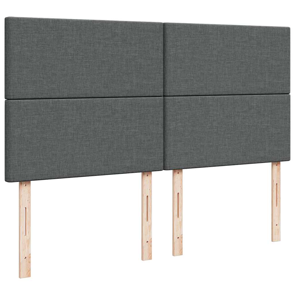 vidaXL Κρεβάτι Boxspring με Στρώμα Σκούρο Γκρι 200x200 εκ. Υφασμάτινο