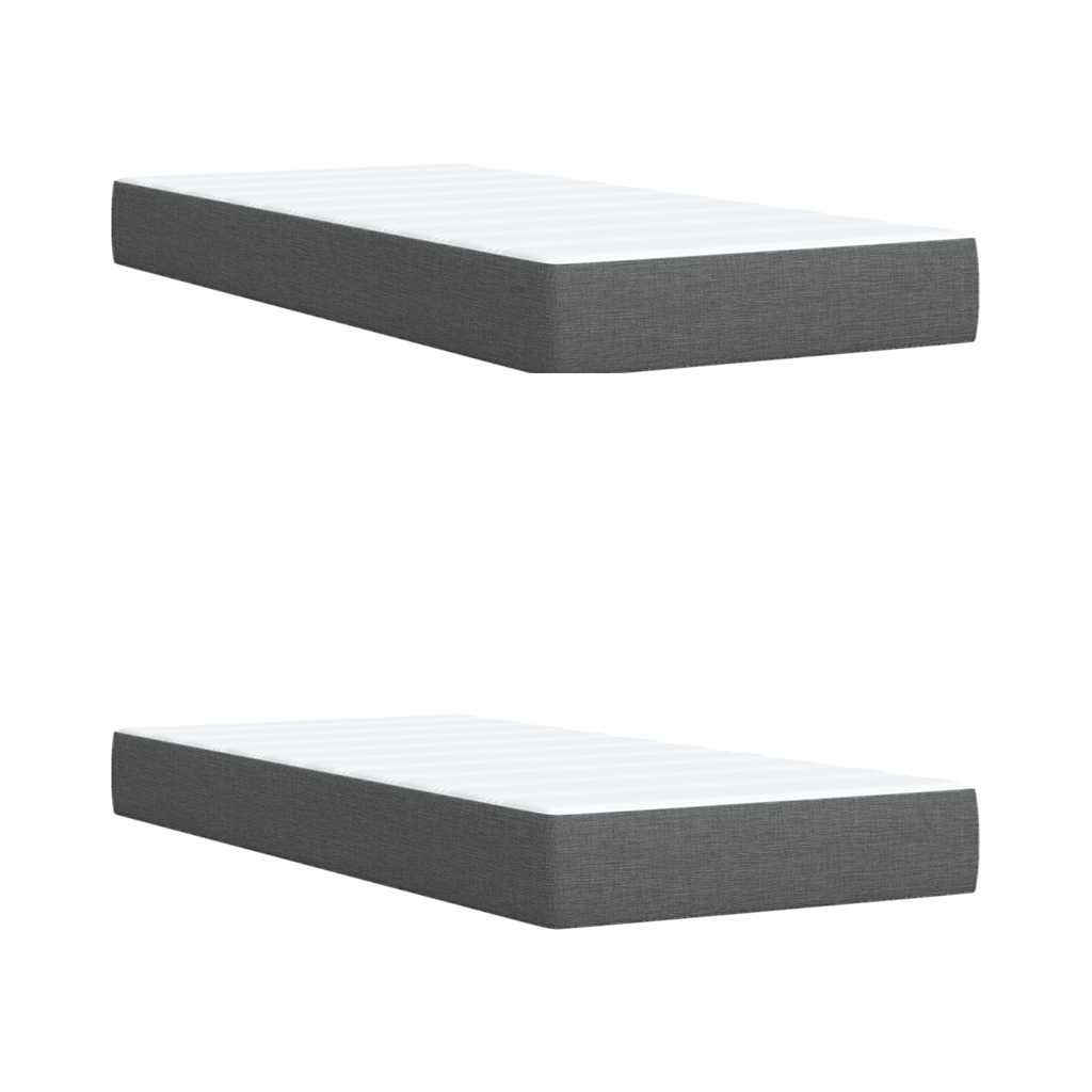 vidaXL Κρεβάτι Boxspring με Στρώμα Σκούρο Γκρι 200x200 εκ. Υφασμάτινο