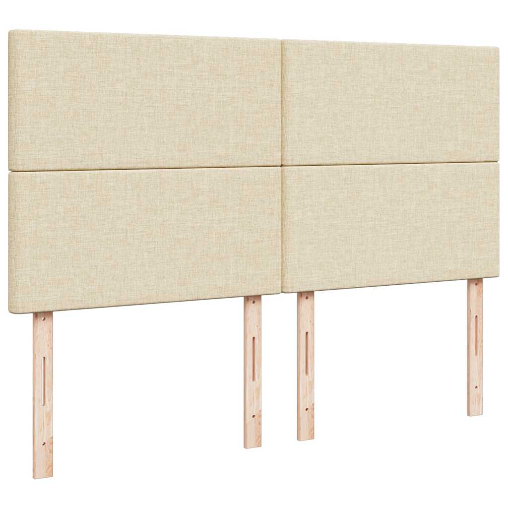 vidaXL Κρεβάτι Boxspring με Στρώμα Κρεμ 200x200 εκ. Υφασμάτινο