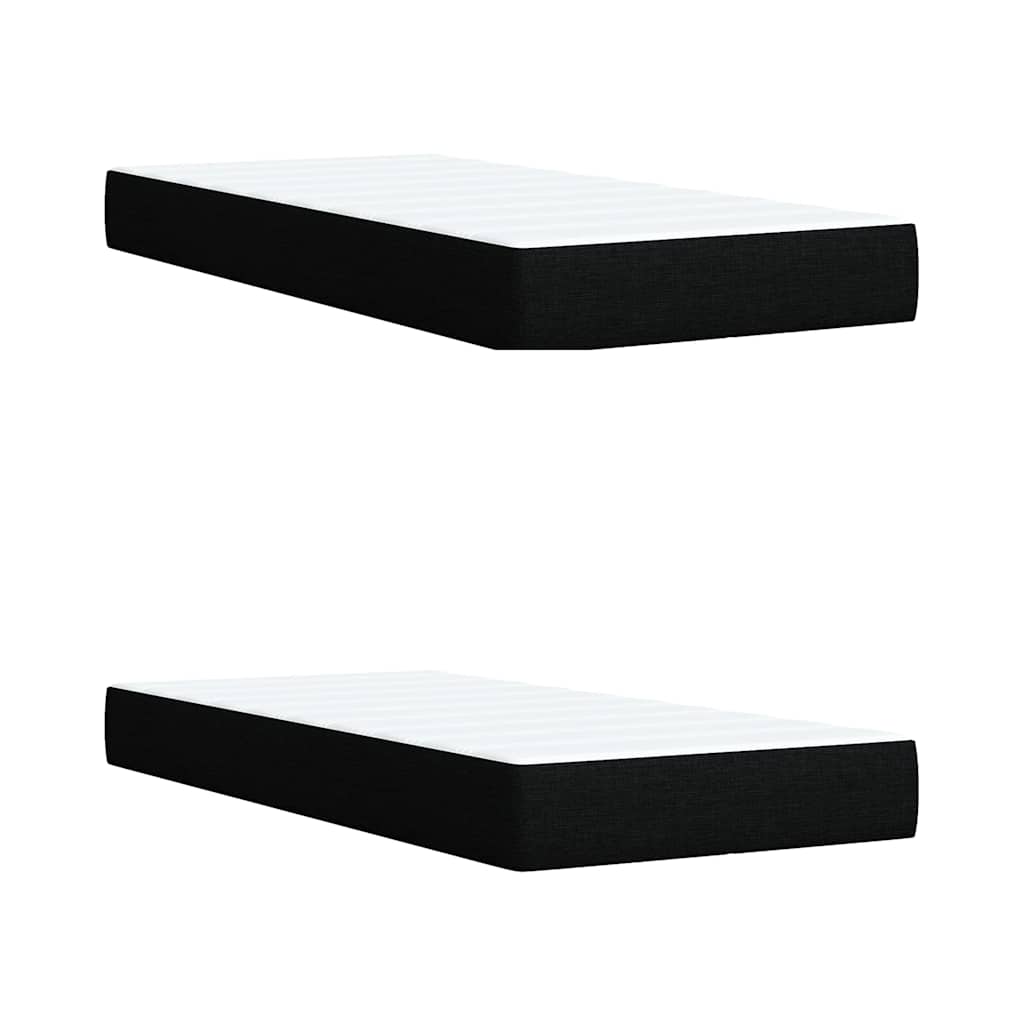 vidaXL Κρεβάτι Boxspring με Στρώμα Μαύρο 200x200 εκ. Υφασμάτινο