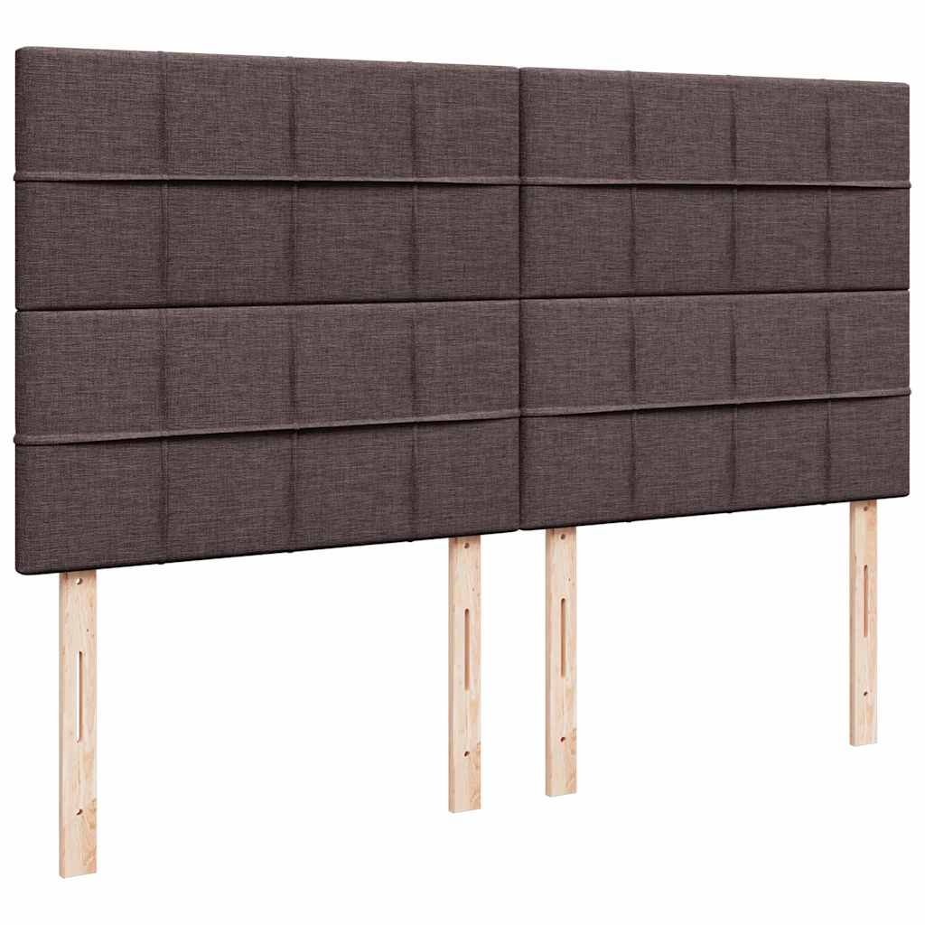 vidaXL Κρεβάτι Boxspring με Στρώμα Σκούρο Καφέ 200x200 εκ. Υφασμάτινο