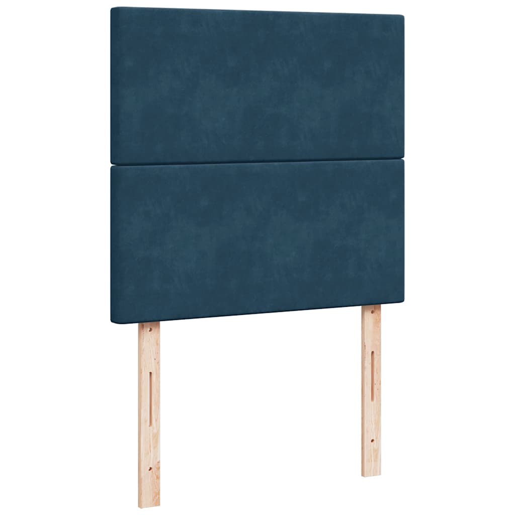 vidaXL Κρεβάτι Boxspring με Στρώμα Σκούρο Μπλε 80 x 200 εκ. Βελούδινο