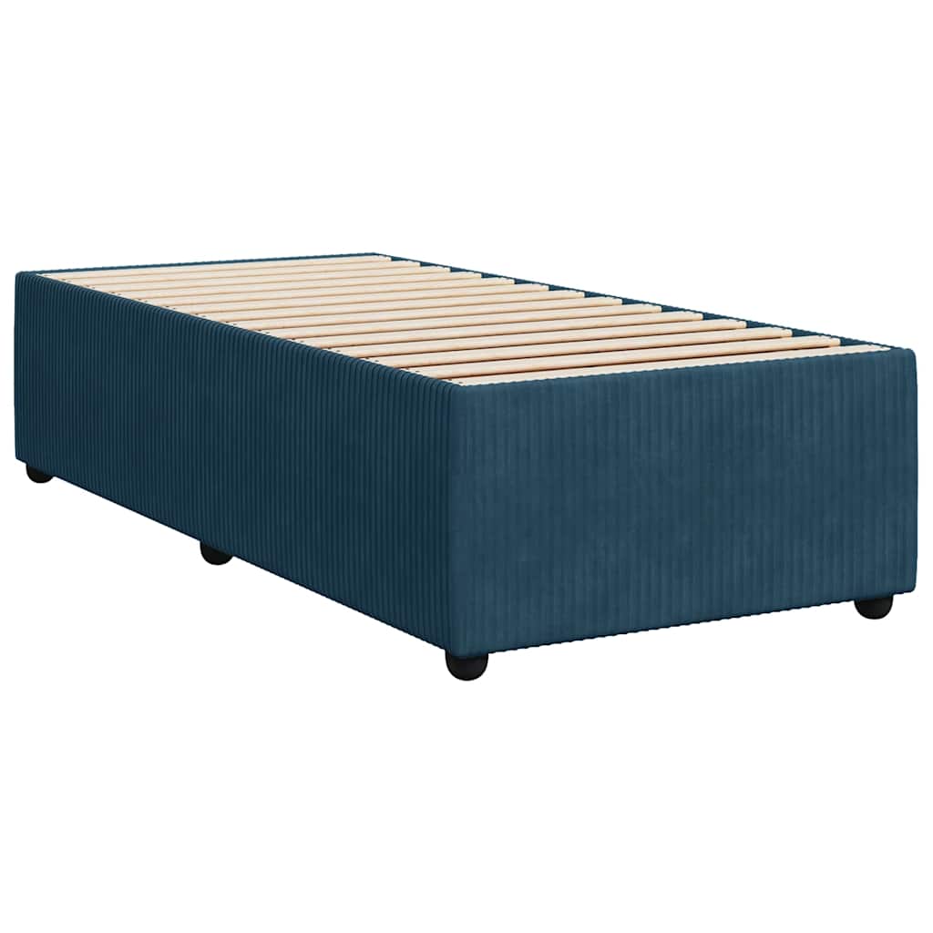 vidaXL Κρεβάτι Boxspring με Στρώμα Σκούρο Μπλε 80 x 200 εκ. Βελούδινο
