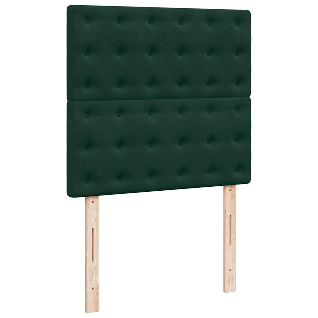 vidaXL Κρεβάτι Boxspring με Στρώμα Σκούρο Πράσινο 80x200 εκ. Βελούδινο