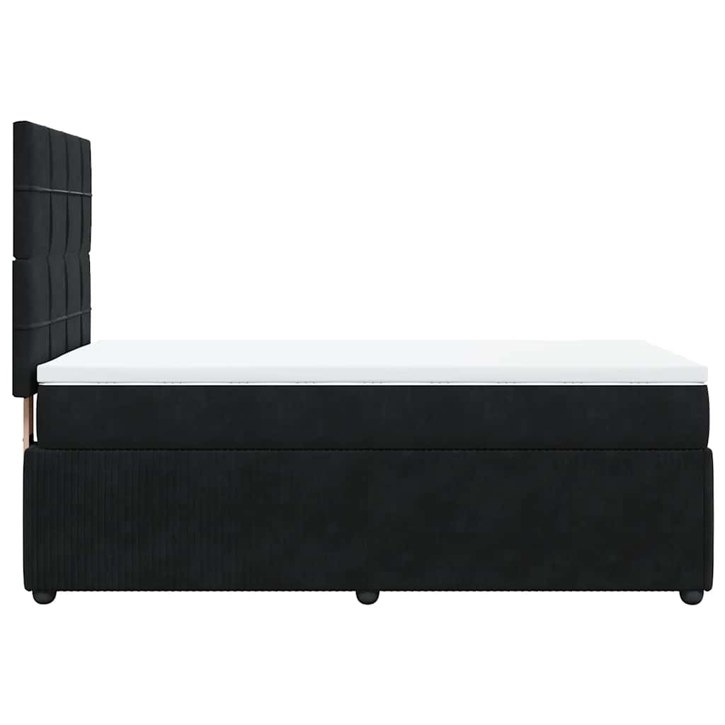 vidaXL Κρεβάτι Boxspring με Στρώμα Μαύρο 90x200 εκ. Βελούδινο