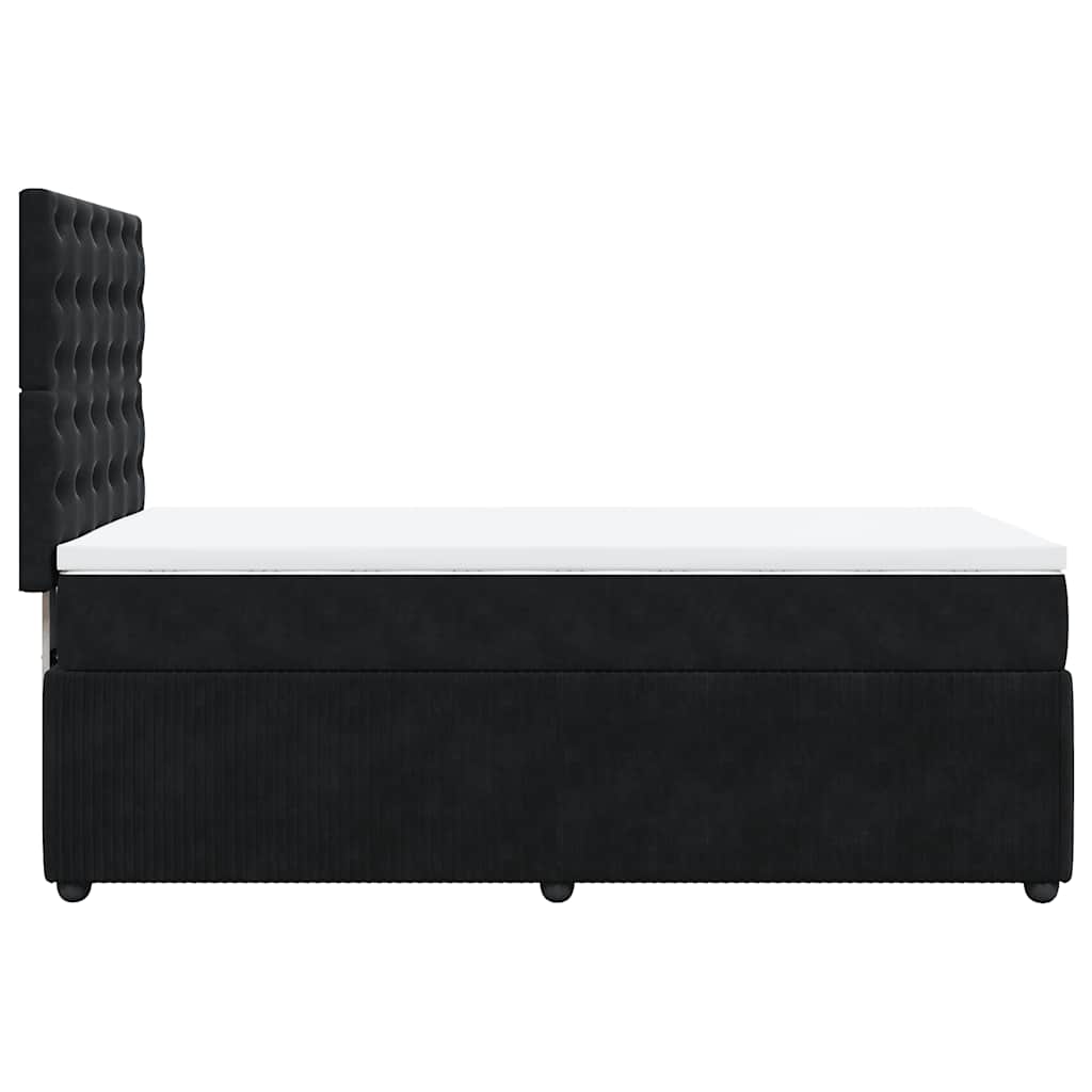 vidaXL Κρεβάτι Boxspring με Στρώμα Μαύρο 100x200 εκ. Βελούδινο