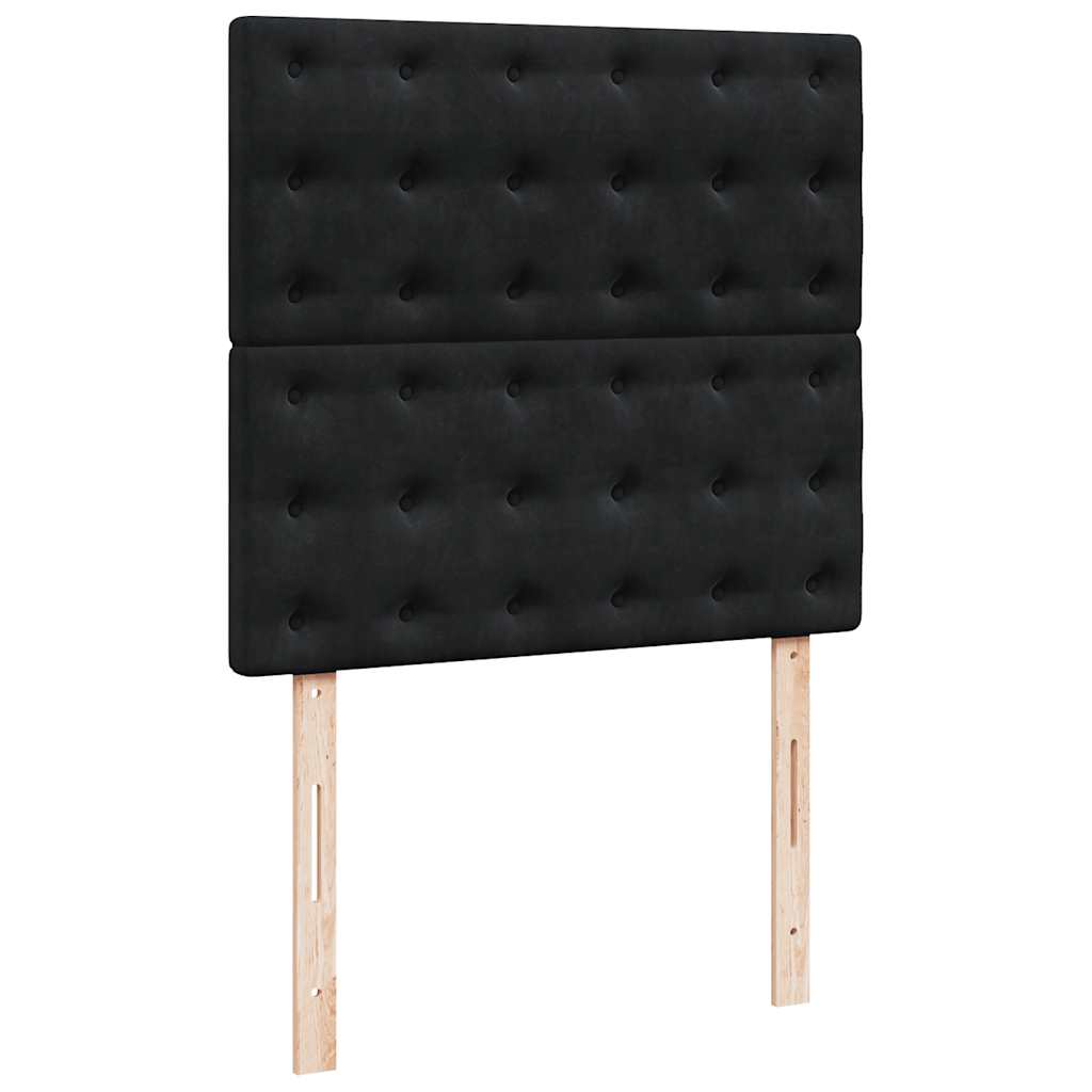 vidaXL Κρεβάτι Boxspring με Στρώμα Μαύρο 100x200 εκ. Βελούδινο