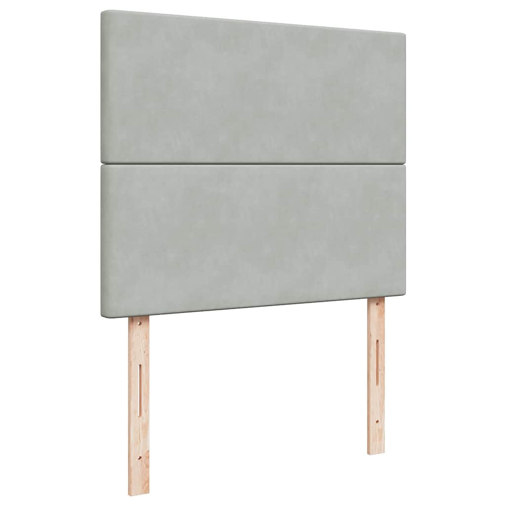 vidaXL Κρεβάτι Boxspring με Στρώμα Ανοιχτό Γκρι 120x190 εκ. Βελούδινο