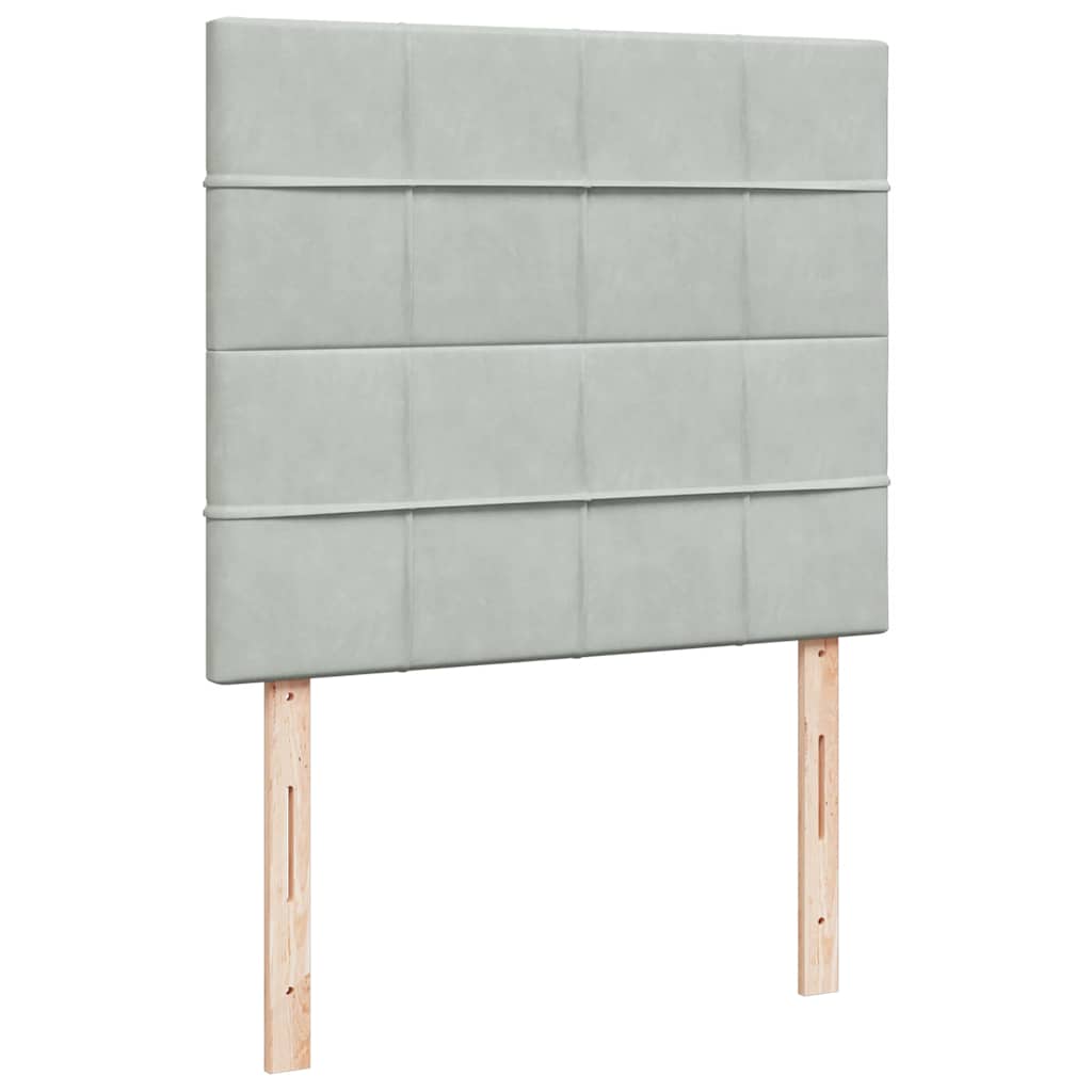 vidaXL Κρεβάτι Boxspring με Στρώμα Ανοιχτό Γκρι 120x190 εκ. Βελούδινο